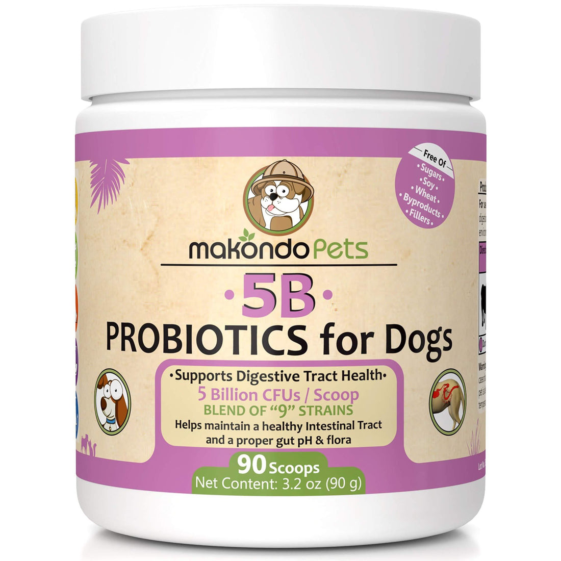 Probiotics for Dogs &amp; Puppies Extra Strength 9 Species 5 Billion CFU per Scoop of Dog Probiotics and Digestive Enzymes for Dogs Support Fiber for Dogs  Dog Allergy Relief Powder Probiotic for Dogs