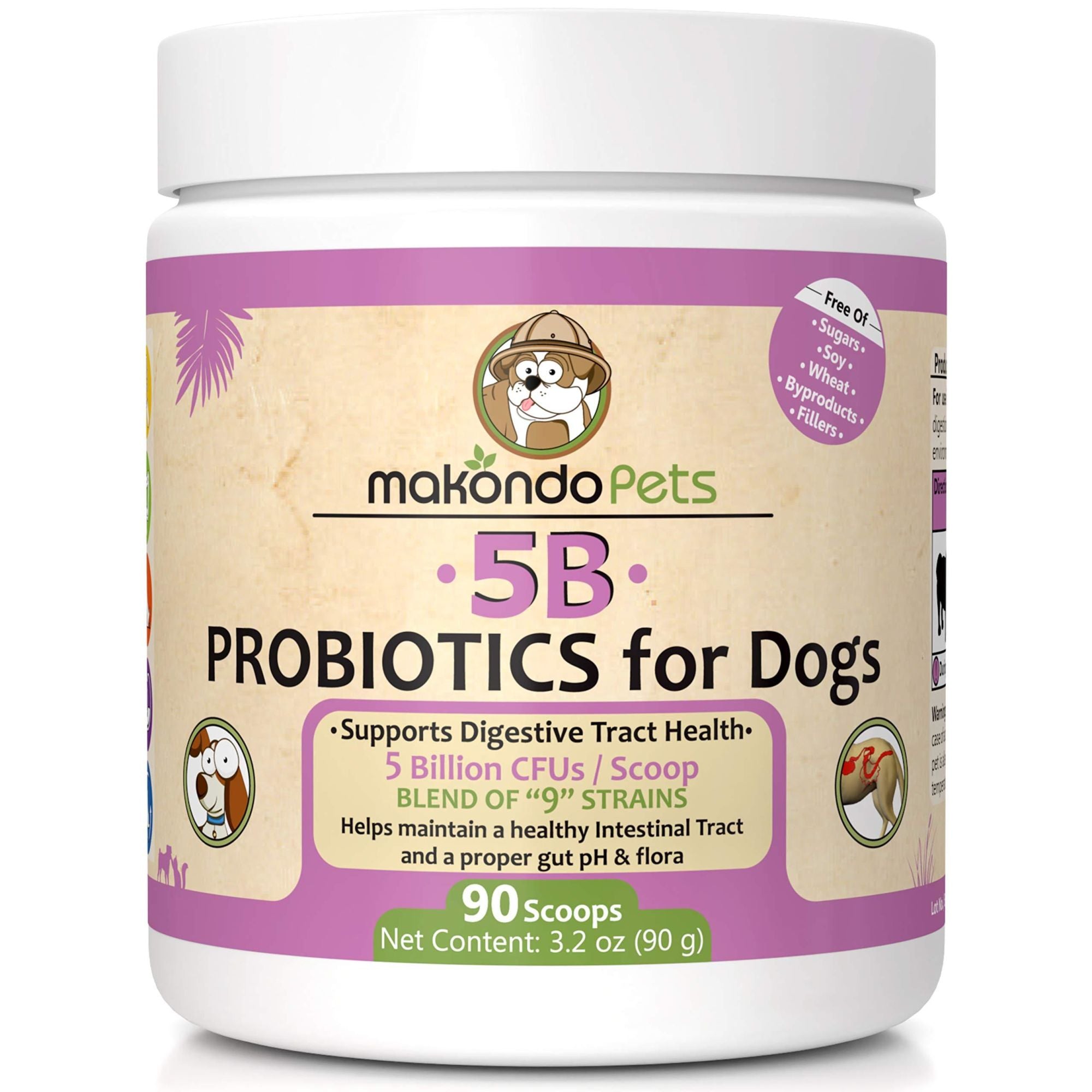 Probiotics for Dogs &amp; Puppies Extra Strength 9 Species 5 Billion CFU per Scoop of Dog Probiotics and Digestive Enzymes for Dogs Support Fiber for Dogs  Dog Allergy Relief Powder Probiotic for Dogs