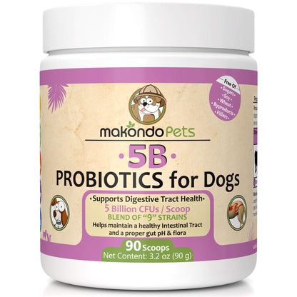 Probiotics for Dogs &amp; Puppies Extra Strength 9 Species 5 Billion CFU per Scoop of Dog Probiotics and Digestive Enzymes for Dogs Support Fiber for Dogs  Dog Allergy Relief Powder Probiotic for Dogs