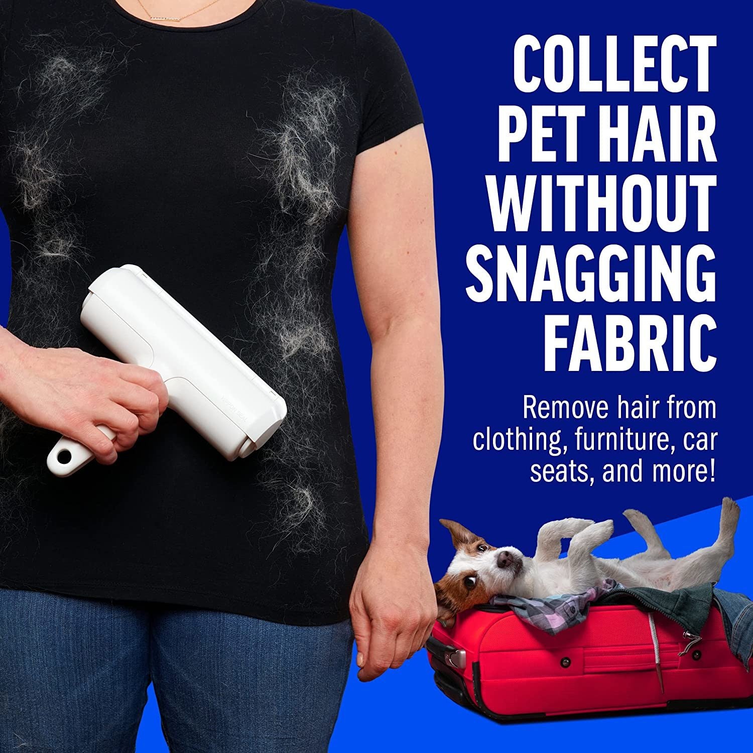 Pet Hair Remover - Reusable Cat and Dog Hair Remover for Furniture; Couch; Carpet; Car Seats and Bedding; pet grooming; Portable; Multi-Surface Lint Roller &amp; Animal Fur Removal Tool