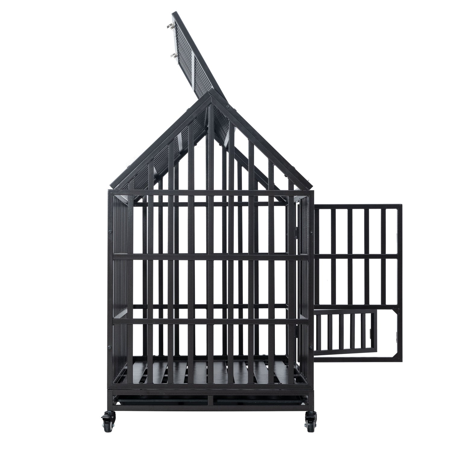 Heavy Duty Dog Cage pet Crate with Roof &amp; window on roof