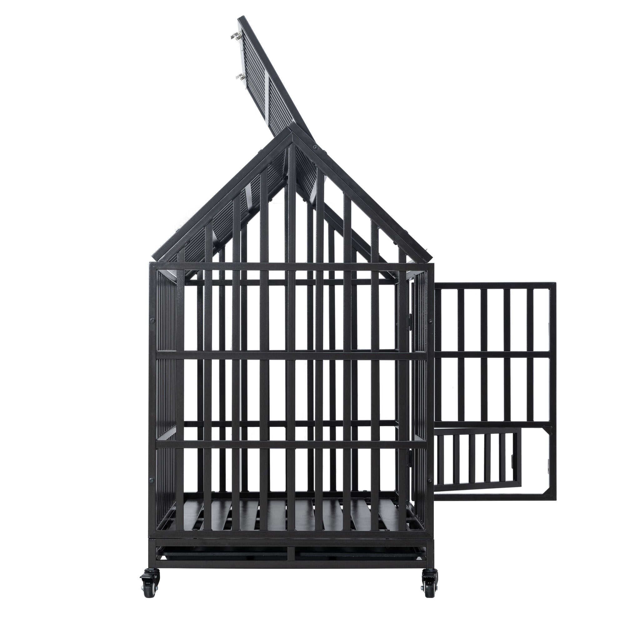 Heavy Duty Dog Cage pet Crate with Roof &amp; window on roof