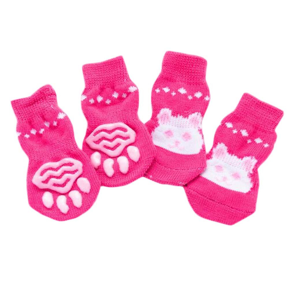 4 Pcs Indoor Cats Dogs Knitted Socks