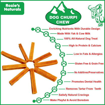 Dog Churpi Chew-100% Natural;  Himalayan Yak Cheese Churpi Dog Treat &amp; Chews;  Grain-Free;  Gluten-Free;  Dental Chews;  2 Count;  Medium-5.5 oz