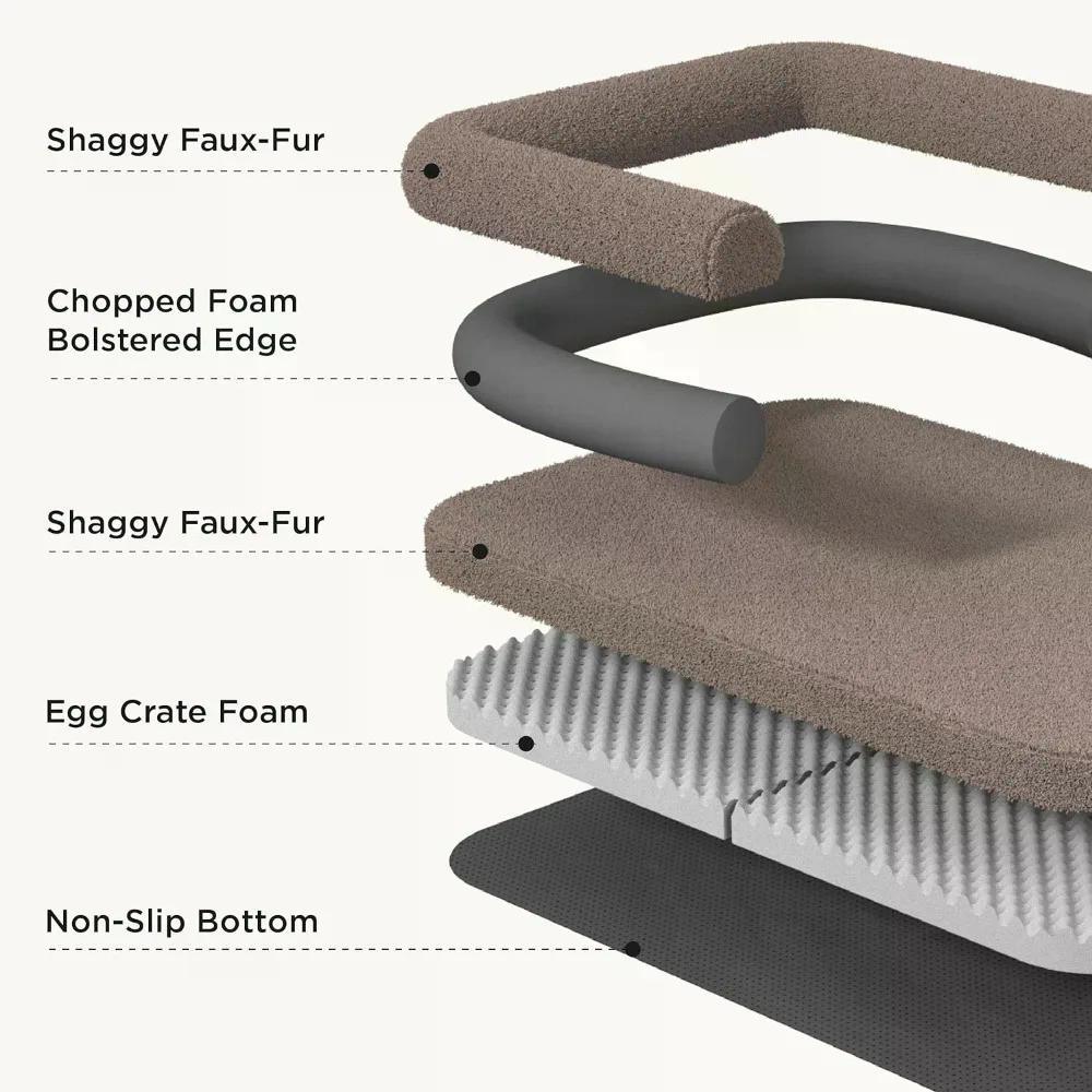 2-in-1 Calming Human Size Giant Dog Bed for Pet Families Suitable for Adults Faux Fur Orthopedic Dog Sofa Kennel Plush Beds Cats