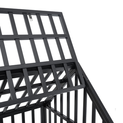 Heavy Duty Dog Cage pet Crate with Roof &amp; window on roof