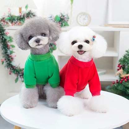Christmas Pet Hoodie With Santa Claus Pattern For Dog &amp; Cat; Festive Dog Hoodie; Warm Cat Sweater