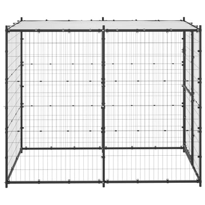 Outdoor Dog Kennel Steel with Roof 43.3&quot;x86.6&quot;x70.9&quot;