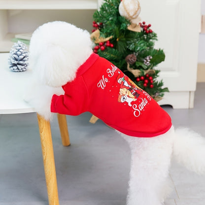 Christmas Pet Hoodie With Santa Claus Pattern For Dog &amp; Cat; Festive Dog Hoodie; Warm Cat Sweater