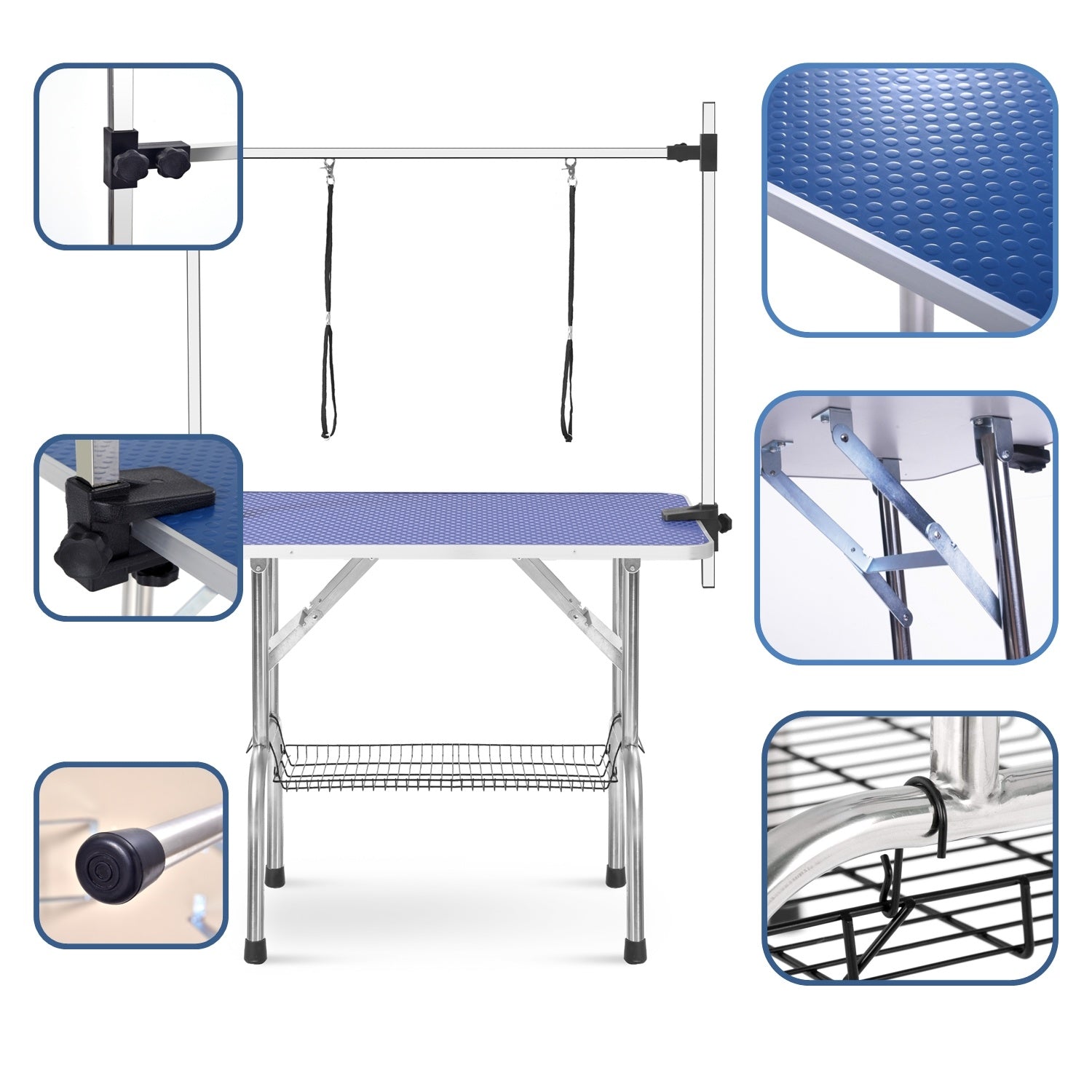 Professional Dog Pet Grooming Table Large Adjustable Heavy Duty Portable w/Arm &amp; Noose &amp; Mesh Tray