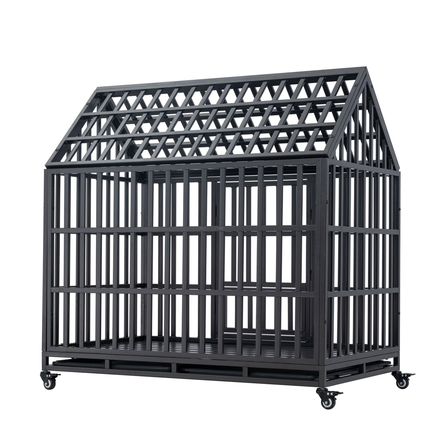 Heavy Duty Dog Cage pet Crate with Roof &amp; window on roof