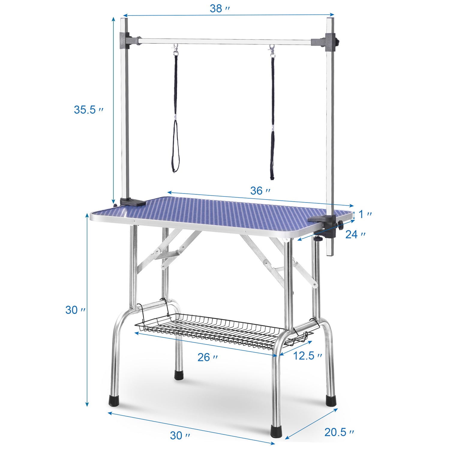 Professional Dog Pet Grooming Table Large Adjustable Heavy Duty Portable w/Arm &amp; Noose &amp; Mesh Tray