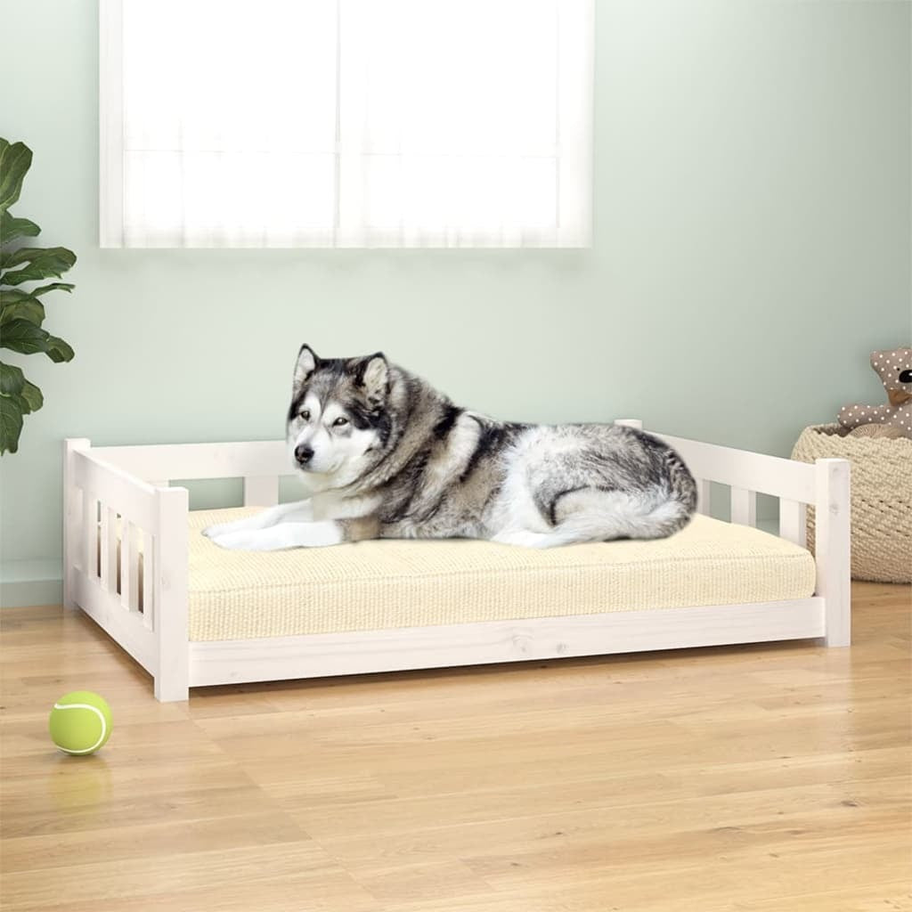 Dog Bed White 41.5&quot;x29.7&quot;x11&quot; Solid Wood Pine