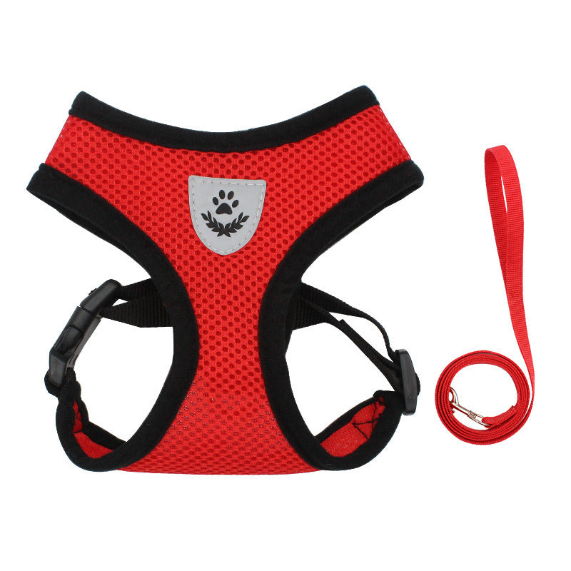 Reflective Pet Harness And Leash Set For Dog &amp; Cat; Adjustable No Pull Dog Harness With Soft Mesh